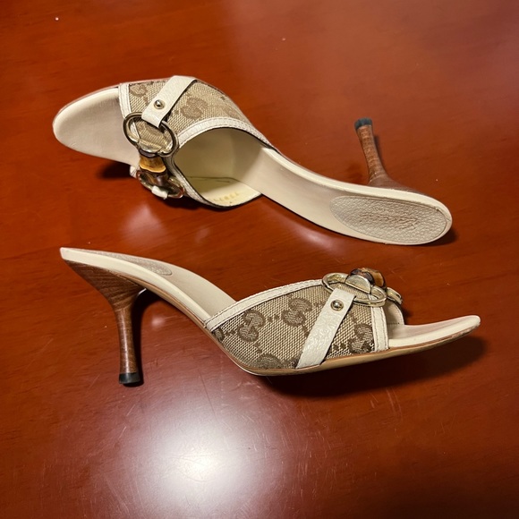 Gucci GG Canvas Bamboo Horsebit Mules 36.5 US 6.5 - Picture 2 of 11